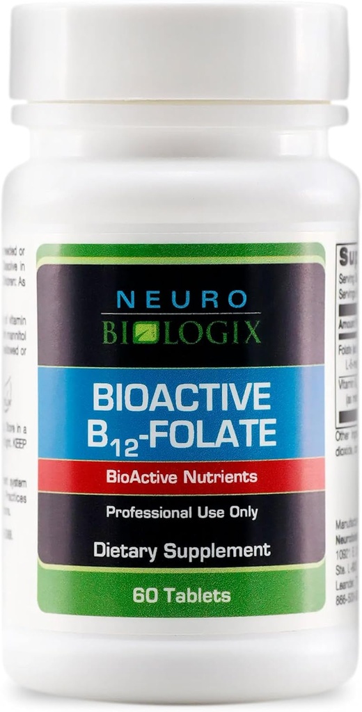 B12 Folate - Supplément de folate de méthyle pour soutenir la méthylation et les fonctions vitales du corps – avec biodisponible B12 (méthylcobalamine) et folate (Metafolin® 5-MTHF) pour l'absorption améliorée - 60 onglets