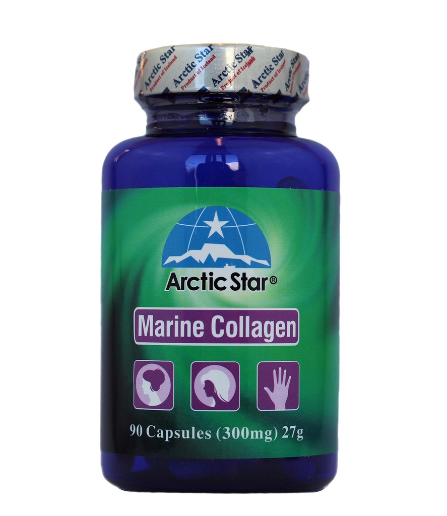 Arctic Star Marine Collagen-Vital Protein Marine Collagen Peptides Supplément pilules pour les ongles de cheveux sains - Collagène hydrolysé d'Islande - Douleur articulaire et système immunitaire Booster 90 Capsules