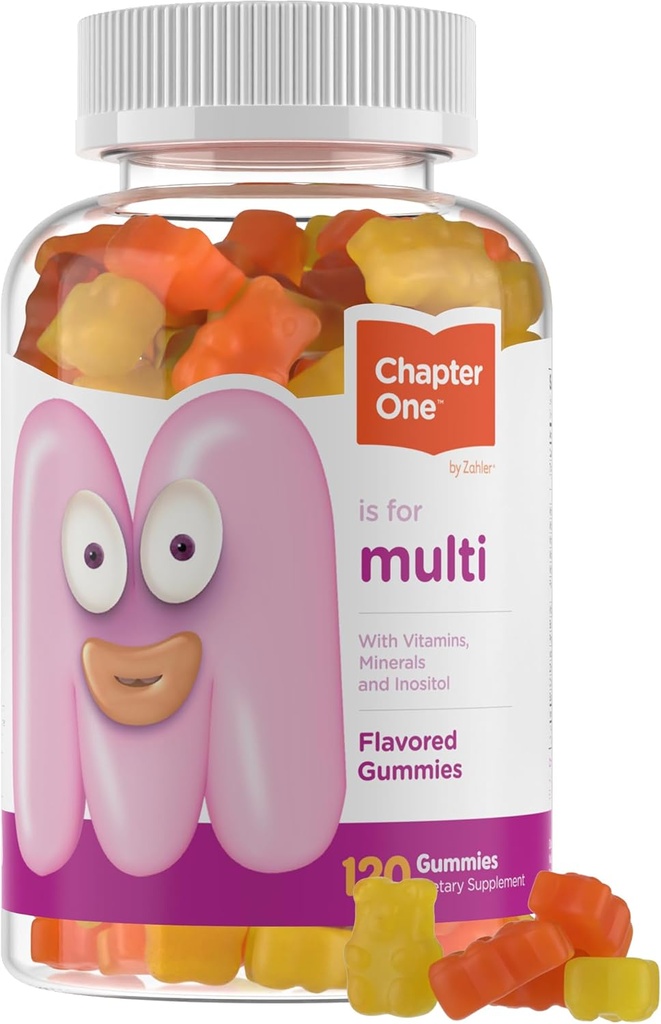 Zahler - Chapter One Kids Multivitamin Gummy with 13 Vitamins & Nutrients (120 Flavored Gummies) - Certified Kosher Kids Vitamins Including Vitamin C, D3, Zinc & More - Delicious Multivitamin Gummies