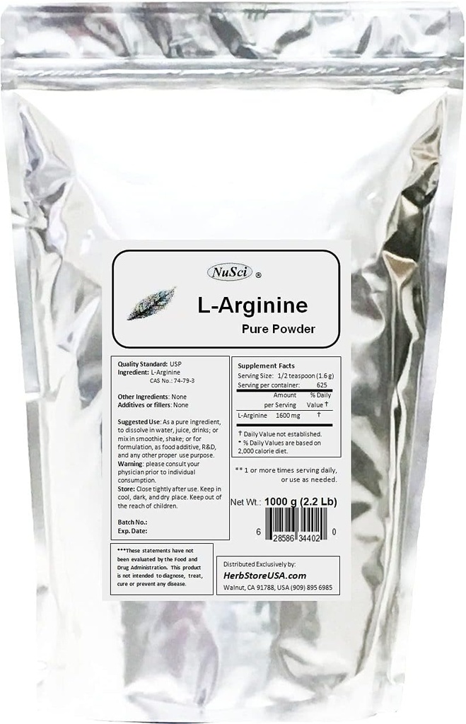 Forme de base pure en poudre d'arginine L (1000 grammes (2,2 lb))