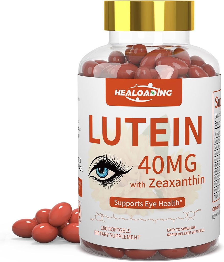 Lutéine et Zeaxanthin softgels: Vitamines oculaires et suppléments avec les vitamines C, E, Oméga 3, Lutéine et Zeaxanthin pour améliorer la vision et soulager la fatigue oculaire