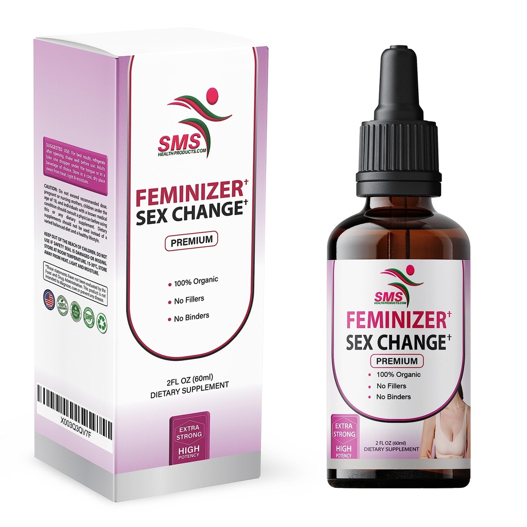 Feminizer by SMS, Pueraria Mirifica Drops for Estrogen | Premium Grade | Herbal Liquid Extract | Non-GMO, Organic, Vegan, Alcohol Free Tincture | 2 Fl Oz (60ml) | for Trans Women Ladyboy LGBT