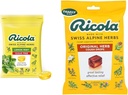 Ricola sans sucre Pas de menthe de citron Toux Supprimant Gorges gouttes, 105ct Sac et original naturel Toux Toux Supprimant Gorges gouttes, 45 gouttes, Combats Toux Naturellement
