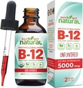 Pourquoi pas la vitamine biologique naturelle B12 liquide - Sublingual Extra Strength 60 x 5000 mcg Méthylcobalamine gouttes, végétalien, maximaliser l'absorption et l'énergie