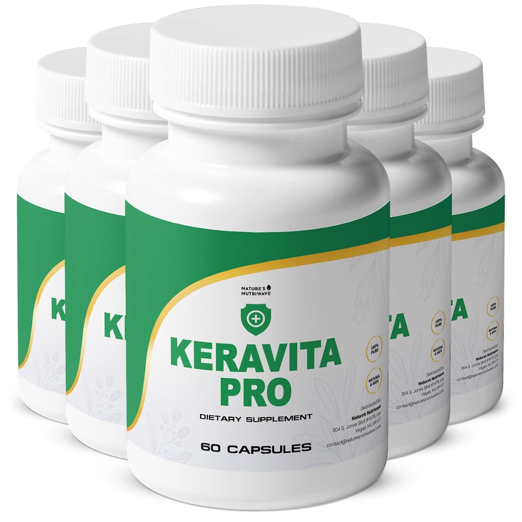 Keravita Pro - Supplément naturel avec des vitamines C, vitamine E, thé vert, curcuma et champignons pour cheveux et ongles