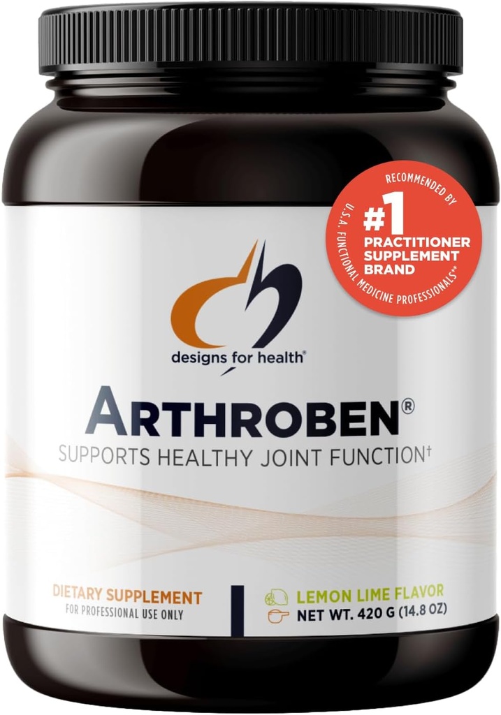 Conceptions pour la santé Arthroben Lemon Lime Saveur - Collagène Peptides Poudre + Botaniques pour aider à soutenir des articulations saines - Peptides Mélange de boissons, non-OGM (30 portions / 420g)