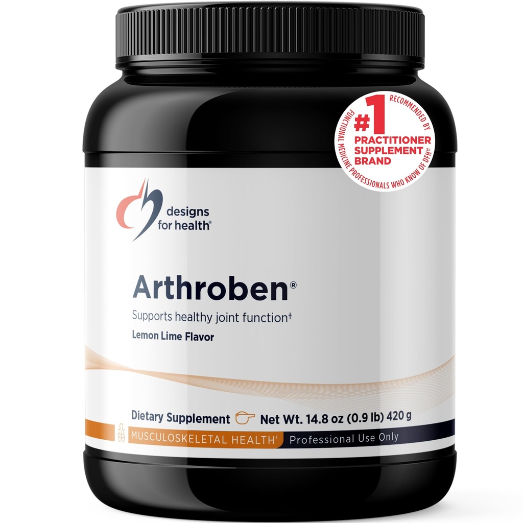Conceptions pour la santé Arthroben Lemon Lime Saveur - Collagène Peptides Poudre + Botaniques pour aider à soutenir des articulations saines - Peptides Mélange de boissons, non-OGM (30 portions / 420g)