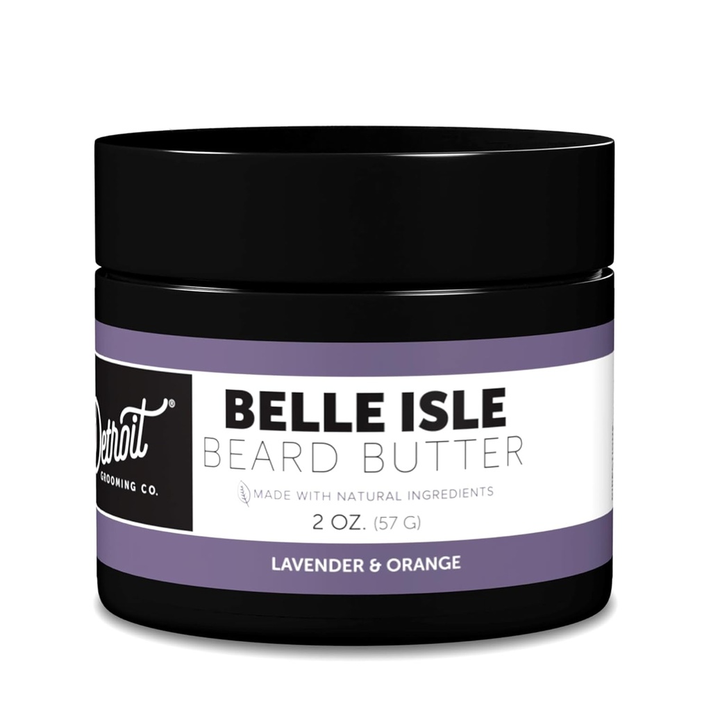 Detroit Grooming Co. Beurre de barbe pour les hommes assouplit, épaissit et hydrate avec l'huile de carthame et beurre de karité