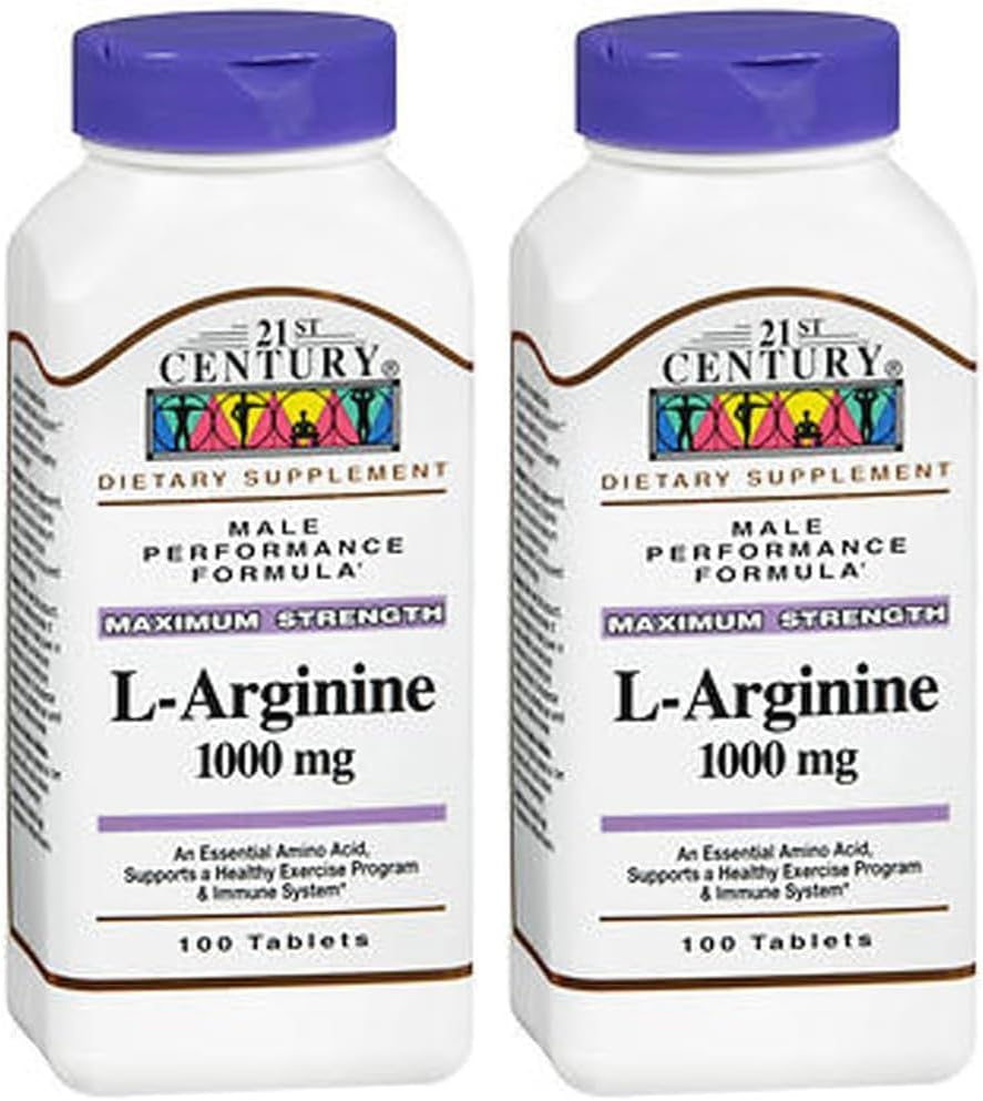 L-Arginine du 21ème siècle 1000mg, résistance maximale 100pc (paquet de 2)