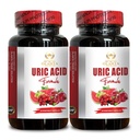 Acid URIC - Supplément d'acide Urique organique avec extrait de cerise de tart, graines de celery, supplément de soutien d'acide Uric Chardon de lait et bromelain - 2 bouteilles 120 capsules