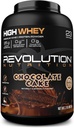 Revolution Nutrition, haute lactosérum, poudre de protéines 2LB, lactosérum isolé, sans gluten, masse musculaire maigre pour les hommes et les femmes, 25g de protéines par scoop, 908 g, 24 portions (Cake chocolat, 2 livres)
