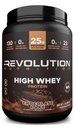 Revolution Nutrition, haute lactosérum, poudre de protéines 2LB, lactosérum isolé, sans gluten, masse musculaire maigre pour les hommes et les femmes, 25g de protéines par scoop, 908 g, 24 portions (Cake chocolat, 2 livres)