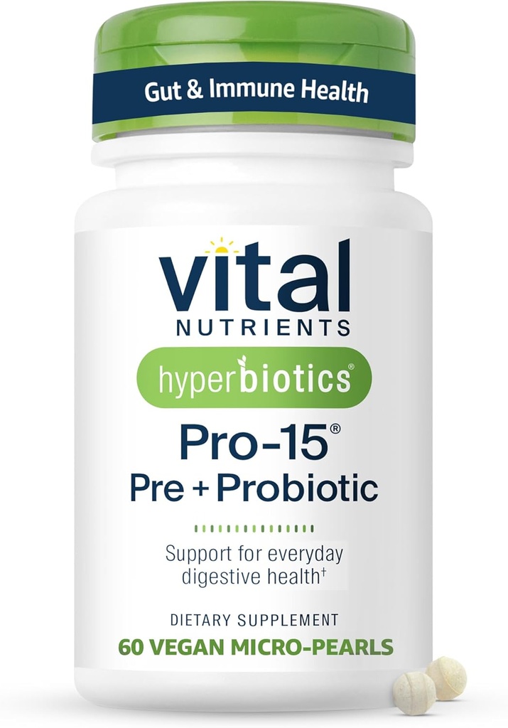 Hyperbiotiques Nutriments vitaux Pro-15 Prébiotiques et probiotiques pour les femmes et les hommes
