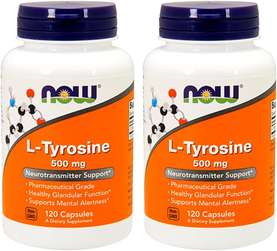 L-Tyrosine 500 mg 120 Capsules (Pack of 2)