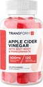 Gommies de vinaigre de cidre de pomme TransformHQ (120 portions, 500mg par portion) - Sans gluten, sans OGM