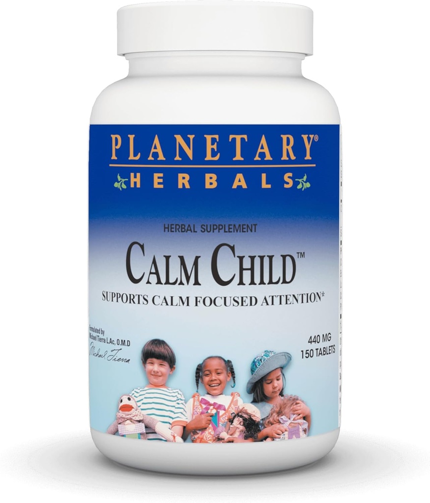 Herbals planétaires Calme enfant, soutient l'attention calmée*, 440 mg - 150 comprimés