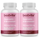 BESTVITE Quercetine avec Bromelain 500mg/250mg (240 Capsules végétariennes) (120 x 2) - Pas de stéarate - Pas de dioxyde de silicone - Vegan - Non OGM - Sans gluten