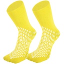 Chaussettes d'hôpital non glissantes HCS avec poignées pour les femmes et les hommes (6 paires) - 360 chaussettes antidérapantes, pour les aînés et les aînés - chaussettes d'hôpital, pour les femmes, pour les hommes - Pantoufles à risque d'automne (jaune, régulière)