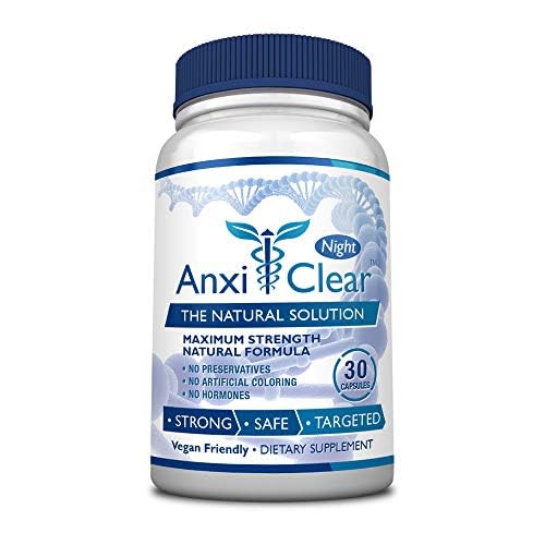 Santé des consommateurs AnxiClear Night - Boosts Mood, Calme l'esprit, Élever les niveaux de sérotonine - 5-HTP, L-thianine - 30 Capsules - Fabriqué aux États-Unis