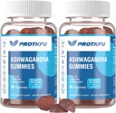 2 Pack Ashwagandha Gummies & Vitamine D3 Gummies Supplément Aswangdha biologique pour améliorer le sommeil, le stress et l'humeur calme (non-OGM, sans gluten et sans sucre)