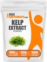 BulkSupplements.com Poudre d'extrait de Kelp - Supplément de Kelp, Extrait d'algues brunes, Poudre d'algues - Sans gluten, 500mg par portion, 500g (1,1 lb) (paquet de 1)