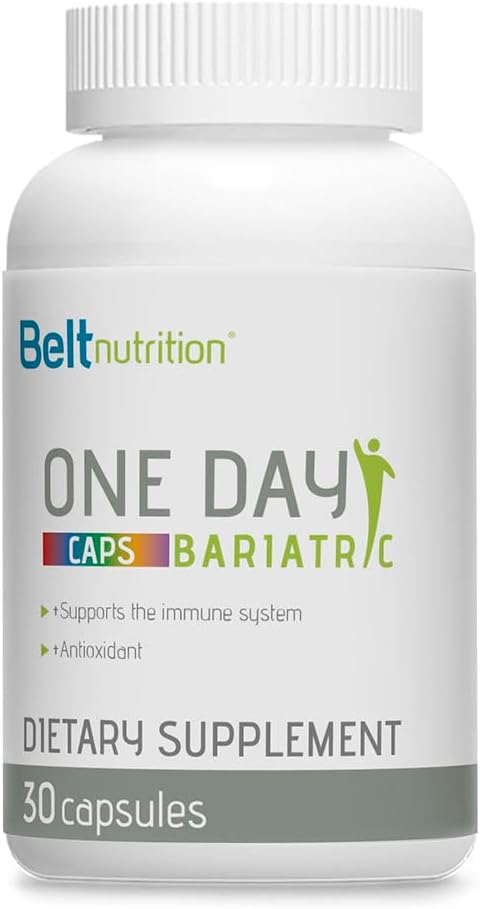 Bariatric Multivitamin – One per Day Bariatric Vitamins and Minerals – 30-Count Bariatric Supplement Capsules – Nutrient-Rich Unflavored Multivitamin with Iron