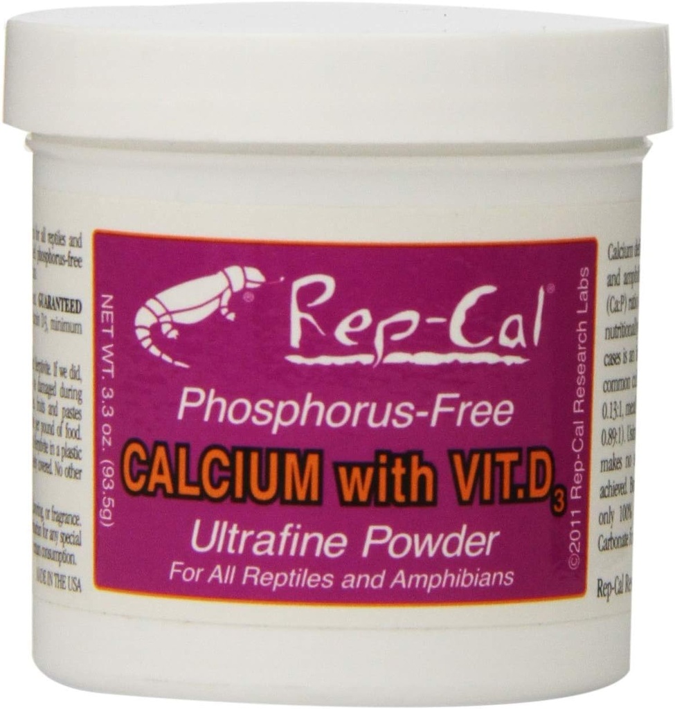Calcium sans phosphate avec vitamine D3 - Poudre ultrafine 3,3 oz - Boîte de 6