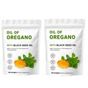 2 Paquet huile d'Origan Softgels, 2 en 1 huile d'Origan avec huile de graines noires 200mg, sans gluten