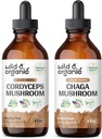 Wild & Organic Cordyceps Tincture 4 fl oz & Chaga Mushroom Tincture 4 fl oz
