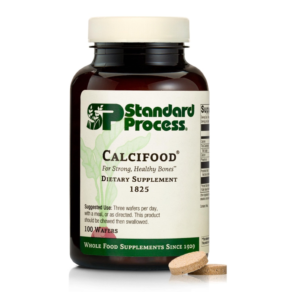 Calcifood - Supplément de calcium pour la force osseuse et l'absorption de calcium - Soutien de la santé osseuse pour les femmes et les hommes - Non-Dairy et non-Soy - 100 Wafers
