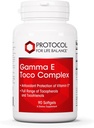 PROTOCOLE POUR LA BALANCE VIE Complexe Gamma E Toco - Vitamine E 300mg - Antioxydants - pour la santé cardiovasculaire et la santé du cerveau - avec des tocotriénols - Halal et sans produits laitiers - 90 Softgels