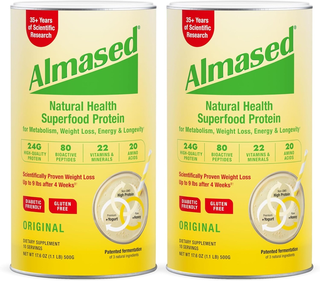 Poudre multiprotéineuse Almased soutient la perte de poids (paquet de 2)