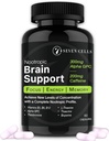 Supplément de soutien au cerveau avec 300mg Alpha GPC & 200mg Caféine naturelle et vitamines pour la santé cognitive, l'énergie, la mémoire et la focalisation - Booster du cerveau (60 Capsules, 1-Mois)