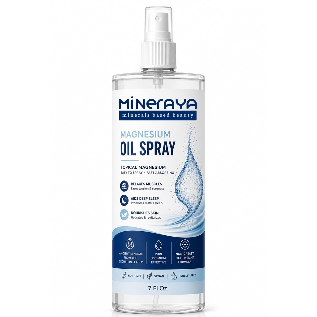 Magnesium Oil Spray 7 Fl Oz. Organic, Extra Strength Topical Magnesium Spray for Feet, Muscle Recovery & Sound Sleep