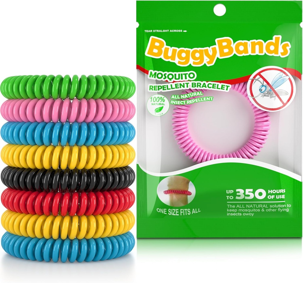 12 Pack Bracelets anti-moustiques, emballés individuellement, sans DEET, naturels et imperméables
