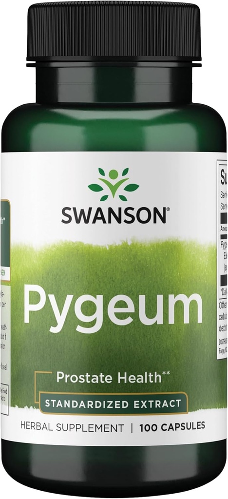 Swanson Pygeum - Supplément à base de plantes pour promouvoir la santé prostate masculine, le bladder et le soutien de la santé du trac urinaire - Supplément santé pour hommes - (100 capsules, 125mg chacune)