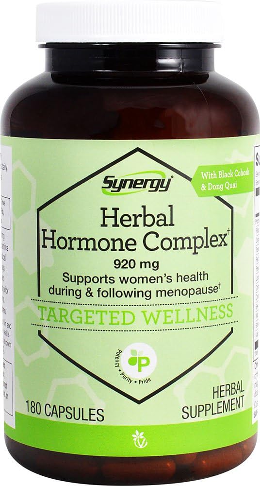 Herbal Hormone Complex to Support Women’s Health During and Following Menopause* With Black Cohosh, Dong Quai Passion Flower, Red Raspberry, Fenugreek, Licorice, Chamomile, Cramp Bark, Saw Palmetto, W
