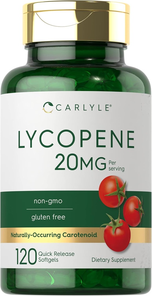 Carlyle Lycopene.. 20mg. 120 Softgels... .. sans OGM et sans gluten.