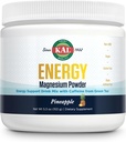 KAL Energy Magnésium en poudre, poudre de citrate de magnésium d'ananas, support énergétique avec caféine de thé vert, sans sucre, 40 portions