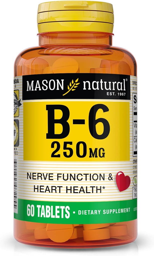 MASON NATURAL Vitamin B-6 250mg 60 TABS