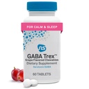 NeuroScience GABA Trex, Chewable Calm Aid Tablets, Grape Flavored, 60 Count