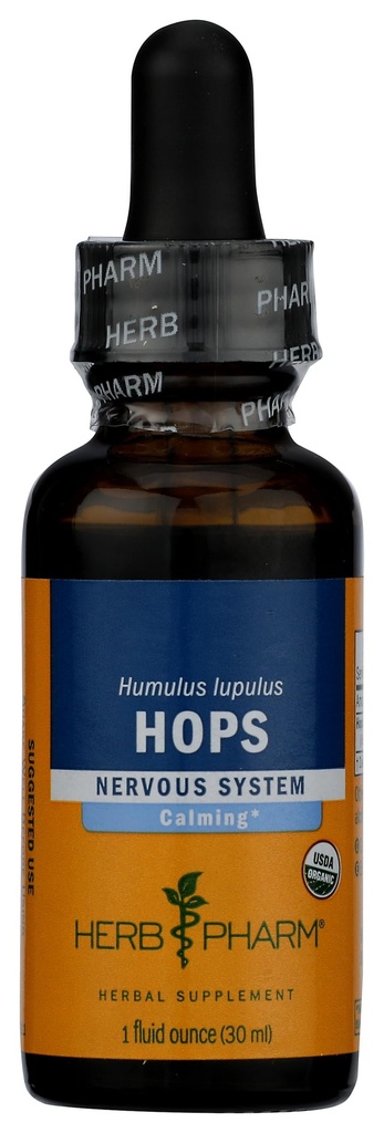 Herb Pharm Certified Organic Hops Liquid Extract for Calmant Nervous System Support - 1 Once