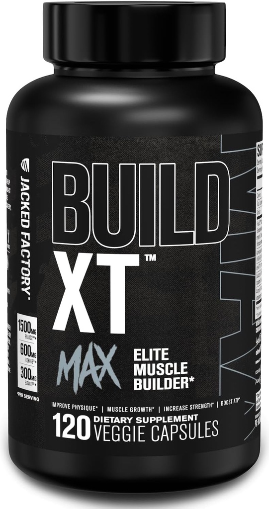 Constructeur de muscles Max pour les hommes et les femmes - Supplément ATP avec Peak02 Cordyceps, KSM-66 Ashwagandha et ElevATP pour la récupération musculaire, la croissance musculaire, l'endurance accrue - 120 Compte