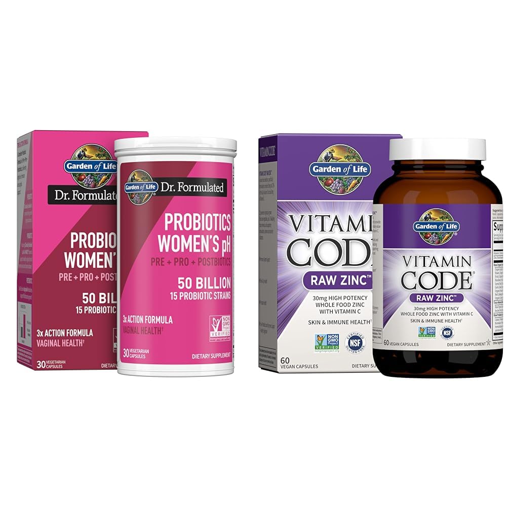 Jardin de la vie Dr Formulé une fois par jour complète Prébiotiques, probiotiques et postbiotiques pour la santé des femmes avec Zinc pour le soutien immunitaire, 30 jours d'approvisionnement