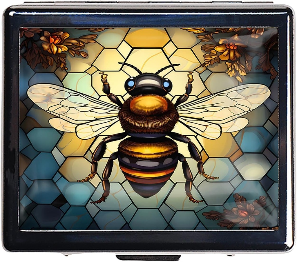 7 Jours Chromed Silver Pill Organizer avec miroir à l'intérieur a 8 compartiments séparés Rectangle 7 Jours Pill Box cas Pill (verre d'abeille)