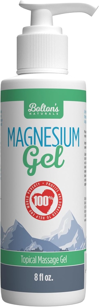 Bolton's Naturals Topic Magnésium Gel 8 fl oz , Gel apaisant de Magnésium , Meilleur pour le massage , la peau topique Absorption cutanée , Calme et détente