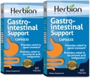 HERBION Naturals Gastro-intestinale Support Mélange à base de plantes pour le soulagement de l'estomac, la santé et la fonction gastro-intestinales, l'indigestion occasionnelle de l'acide, Flore intestinale saine, 60 Vegicaps - Paquet de 2