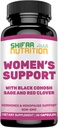 SHIFAA NUTRITION Hormones Balance & Ménopause Suppléments pour les femmes, Ménopause Relief - Soutien pour les flashes chauds, les ailes d'humeur avec/Noir Cohosh & Red Clover Vitamines Halales, 30 portions