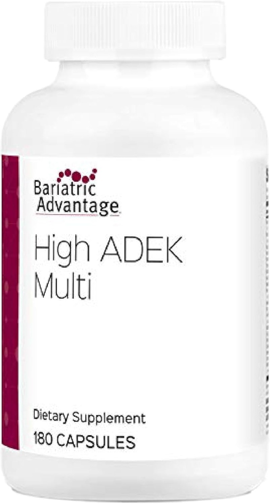 Avantage bariatrique Multi ADEK élevé - pour les patients de chirurgie bariatrique - Multivitamine avec des vitamines A, D, E, K & Trace Minerals - 100%+ DV de ADEK - 180 gélules