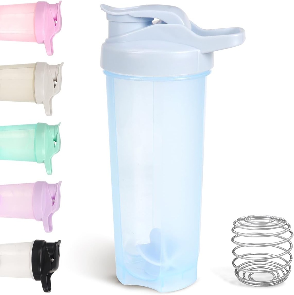 D.Y.A 24oz shaker bouteille, fuite preuve de sport shaker tasses pour les shakes de protéines, bouteille de shaker pour préentraînement et voyage à aller, BPA gratuit et facile nettoyer la bouteille de shaker de protéines, bleu